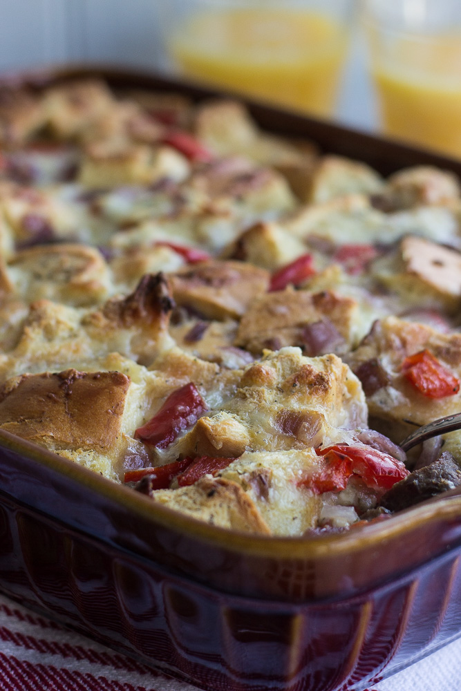 Sausage, Red Pepper and Onion Egg Bake