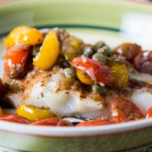 Striped Bass Fillets with Tomatoes and Capers