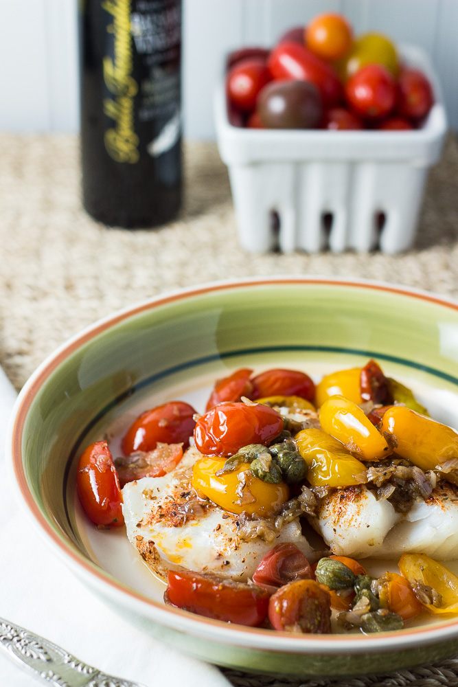 Striped Bass Fillets with Tomatoes and Capers