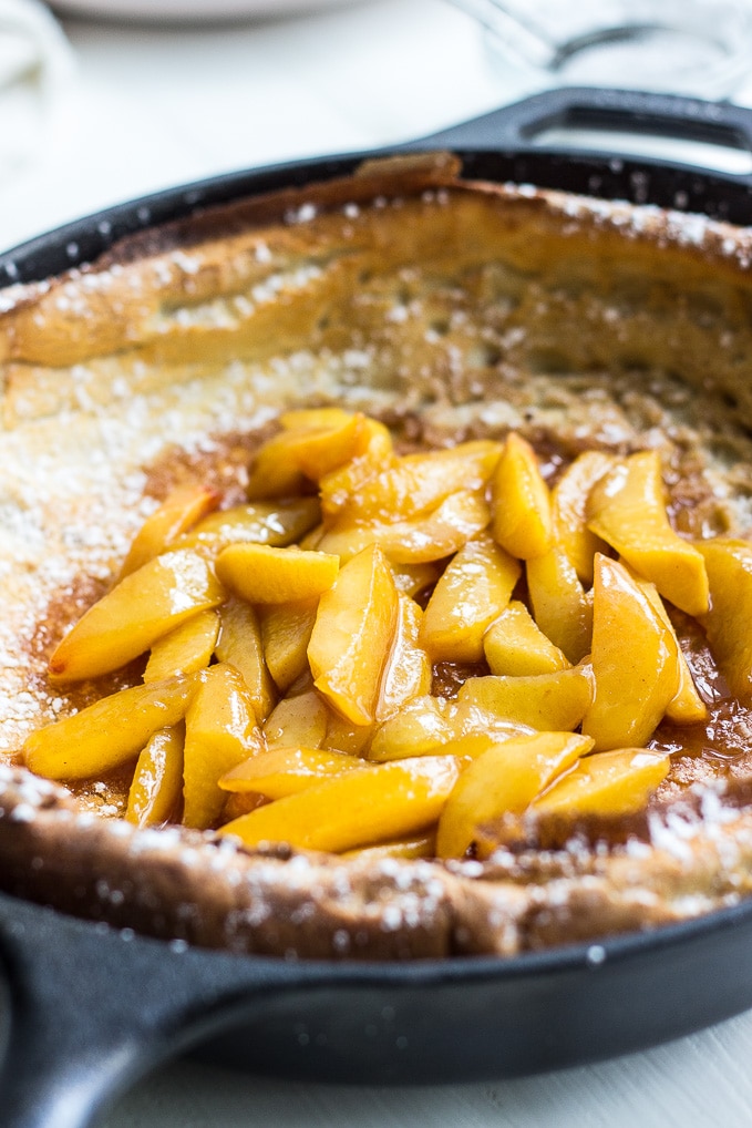 Dutch Baby with Caramelized Peaches
