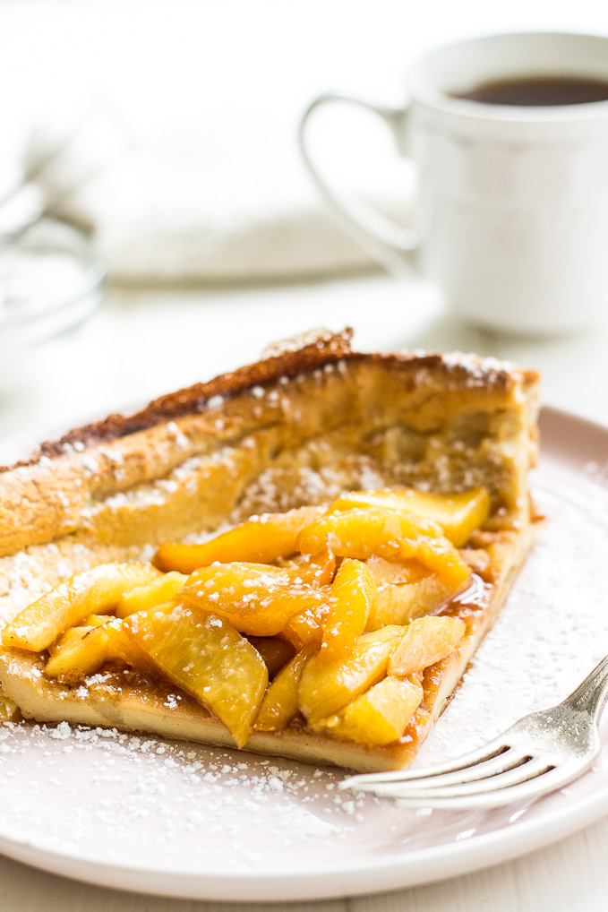 Dutch Baby with Caramelized Peaches