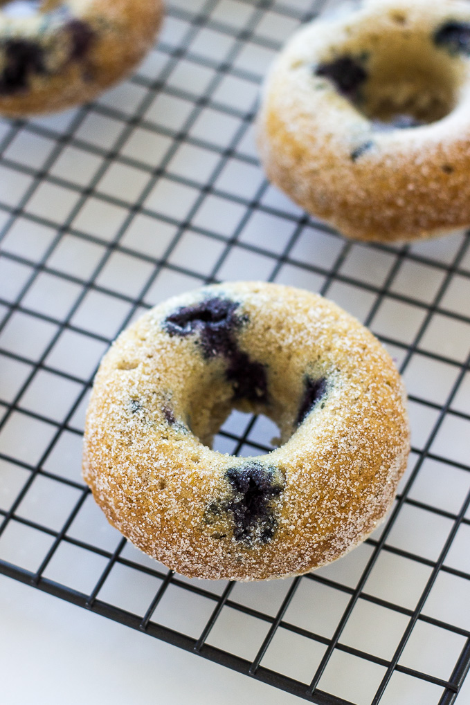 Baked Buttermilk Blueberry Donuts