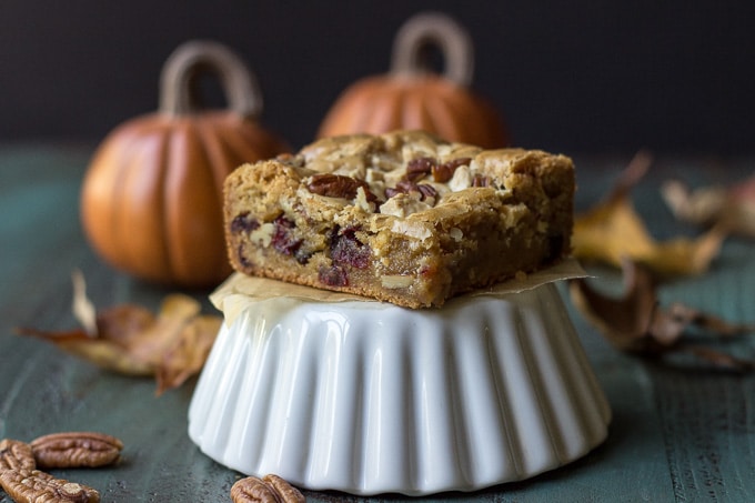 Brown Butter Cranberry White Chocolate Blondies