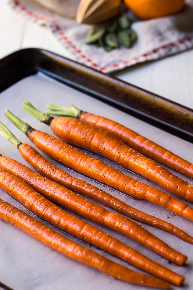 Orange Brown Butter Roasted Carrots with Sage