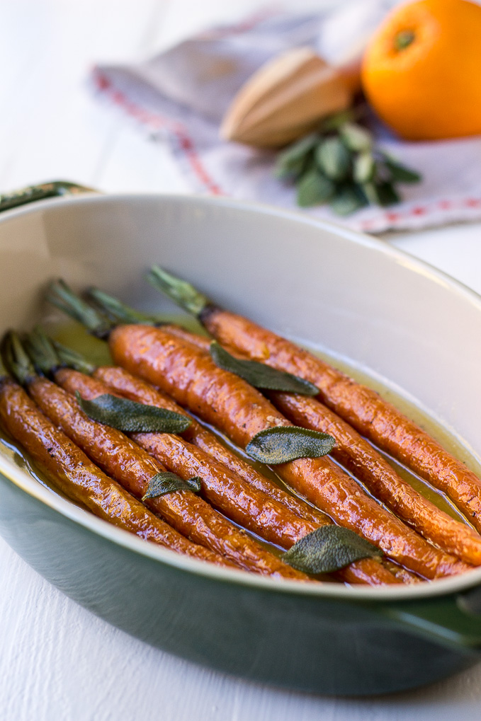 Orange Brown Butter Roasted Carrots with Sage