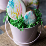 Easter Egg Sugar Cookies with Marbled Royal Icing