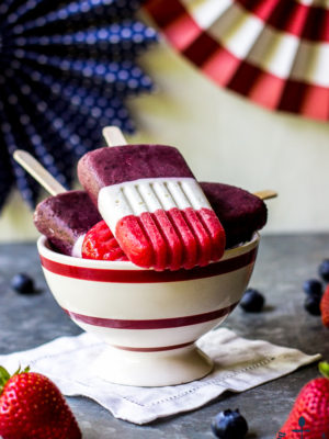 4th of July Berry Cheesecake Popsicles