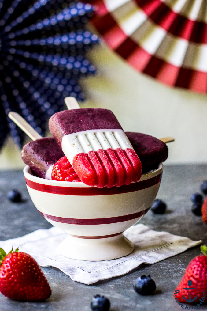 4th of July Berry Cheesecake Popsicles