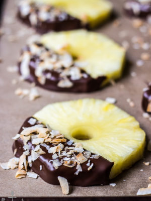 Chocolate Dipped Pineapple Slices