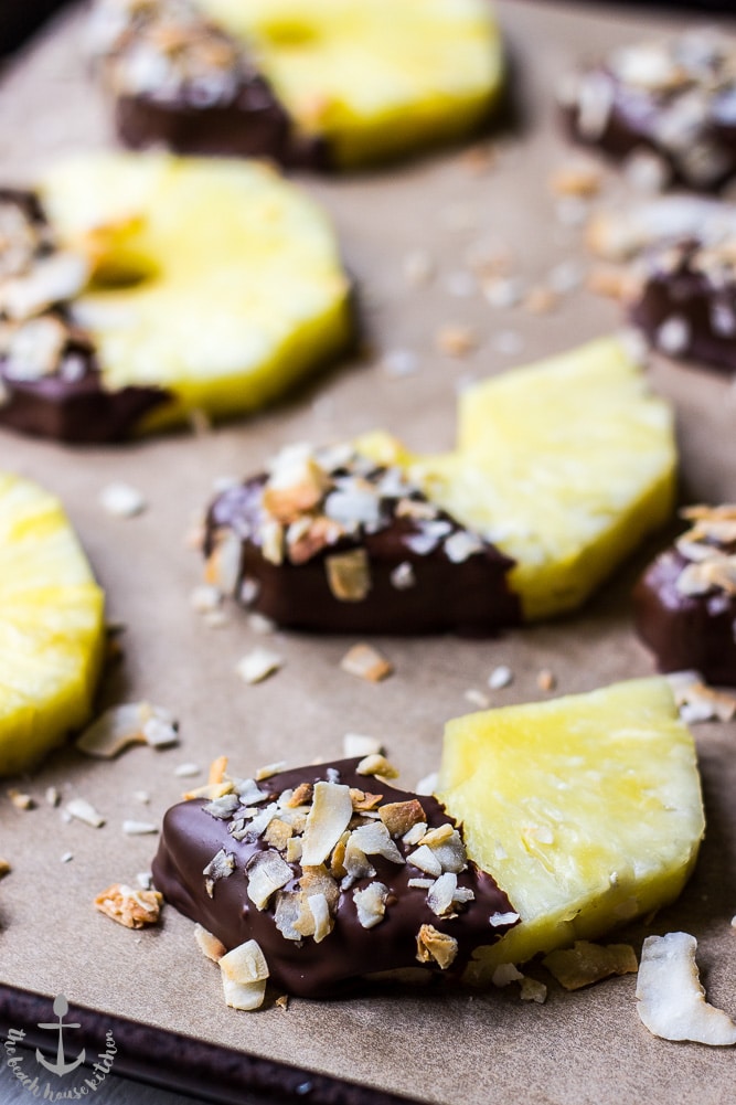 Chocolate Dipped Pineapple Slices