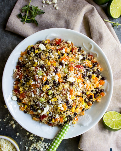 Southwestern Quinoa Salad with Lime Dressing and Cotija Cheese