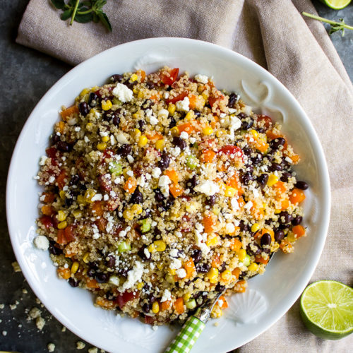 Southwestern Quinoa Salad with Lime Dressing and Cotija Cheese - The ...