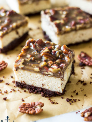 Cheesecake Bars with Pecan Praline Topping