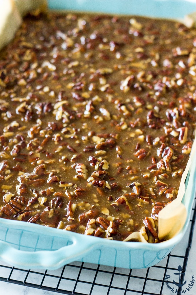 Cheesecake Bars with Pecan Praline Topping