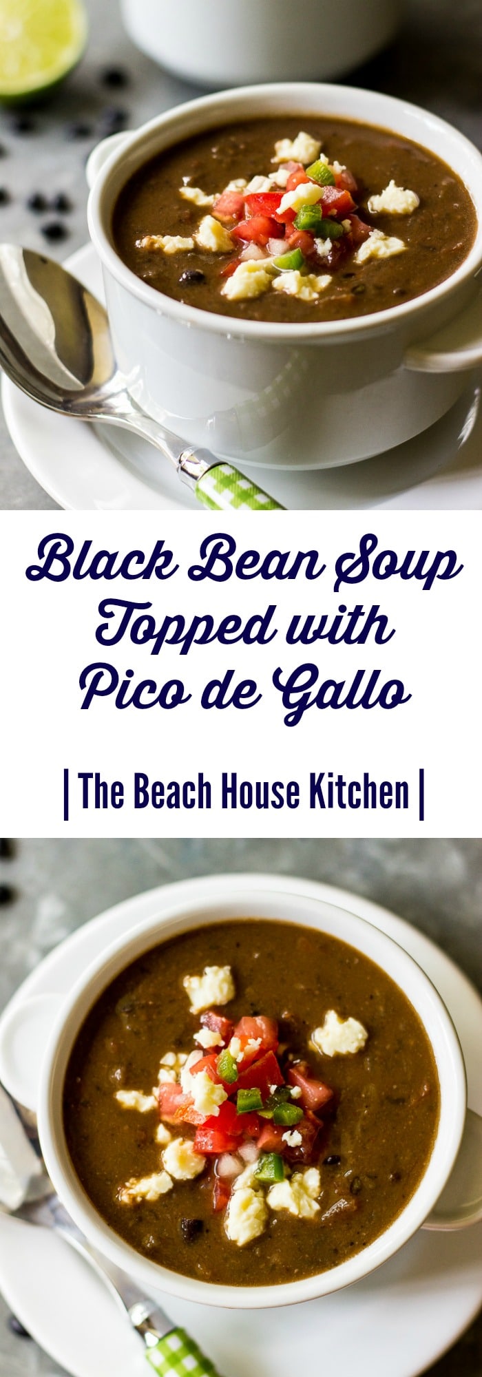 Black Bean Soup Topped with Pico de Gallo