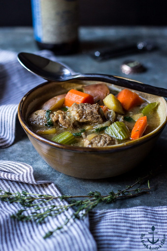 Ale Braised Pork Stew with Vegetables and Apples