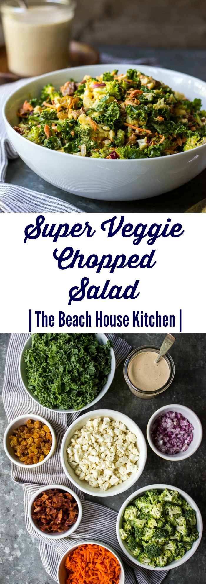 Super Veggie Chopped Salad with BBQ Ranch Dressing