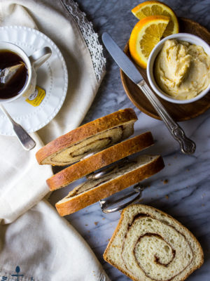 Cinnamon Swirl Bread with Orange Maple Butter