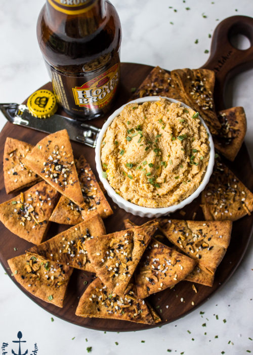Cheddar Pub Cheese with Everything Pita Chips