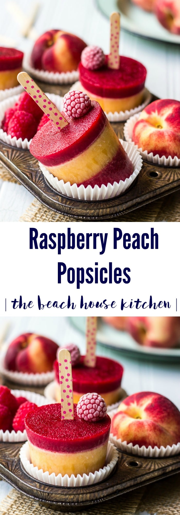 Raspberry Peach Popsicles