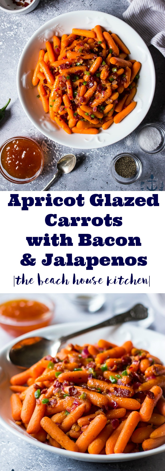 Apricot Glazed Carrots with Bacon and Jalapenos