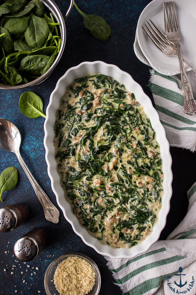 Creamed Spinach And Mushrooms The Beach House Kitchen