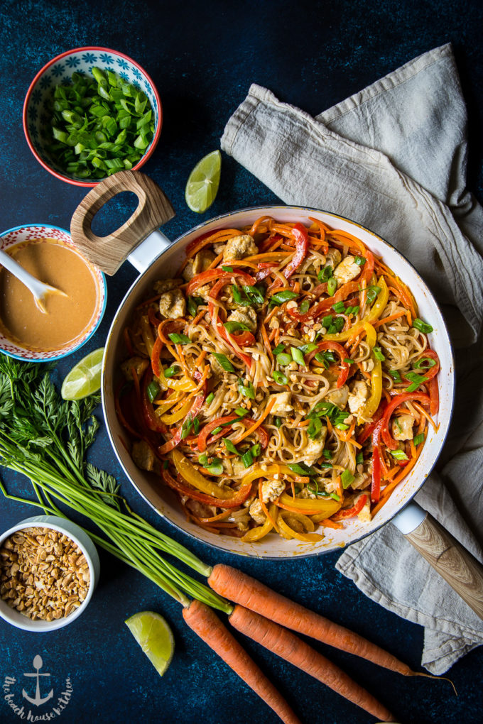 Chicken Noodle Stir-Fry with Spicy Thai Peanut Sauce - The Beach House ...