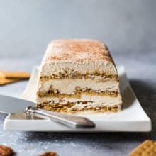 Pecan Cinnamon Roll Ice Box Cake | This Pecan Cinnamon Roll Ice Box Cake is your favorite breakfast treat morphed into a refreshingly cool ice box cake! thebeachhousekitchen.com @thebeachhousek #dessert #iceboxcake