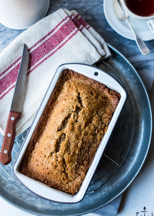 Chai Spiced Pound Cake with Brown Butter Glaze