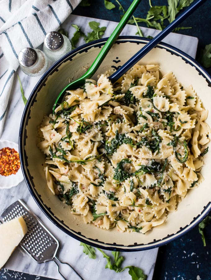 Pasta with White Beans and Arugula