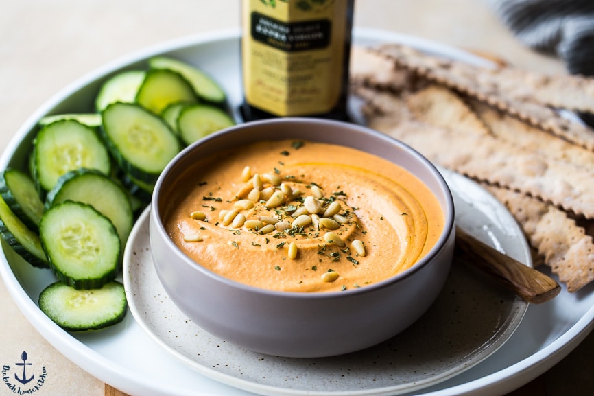 White Bean Roasted Red Pepper Hummus The Beach House Kitchen