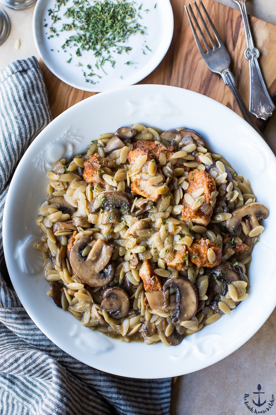 Chicken with Orzo Marsala