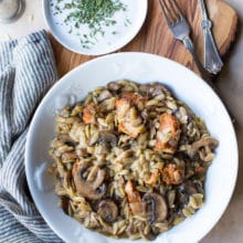 Chicken Marsala with Orzo