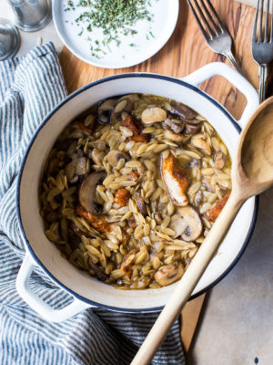 Chicken Marsala with Orzo
