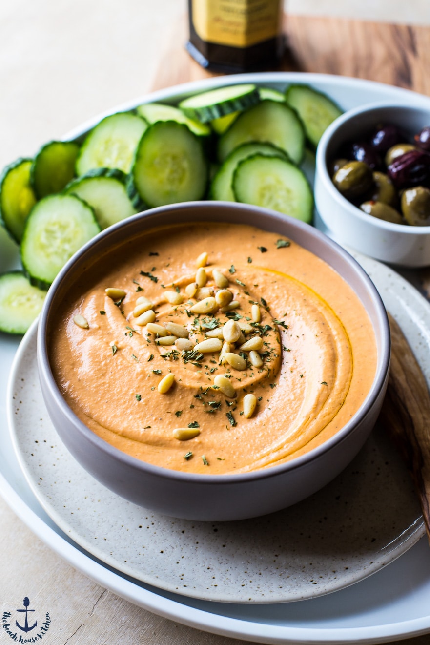 White Bean Roasted Red Pepper Hummus The Beach House Kitchen