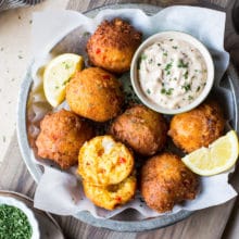 Lobster Hush Puppies with Creole Remoulade