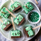 No Churn Chocolate Chip Mint Brownie Popsicles
