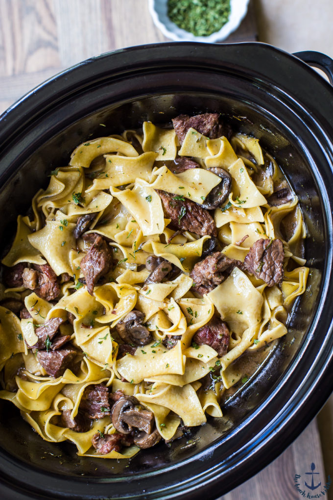 Slow Cooker Beef and Noodles | The Beach House Kitchen