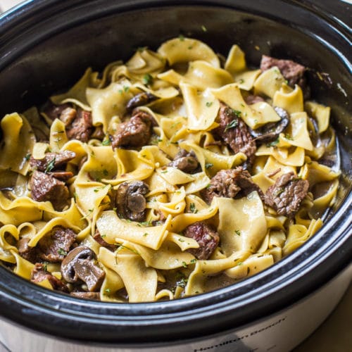 Slow Cooker Beef and Noodles - The Beach House Kitchen