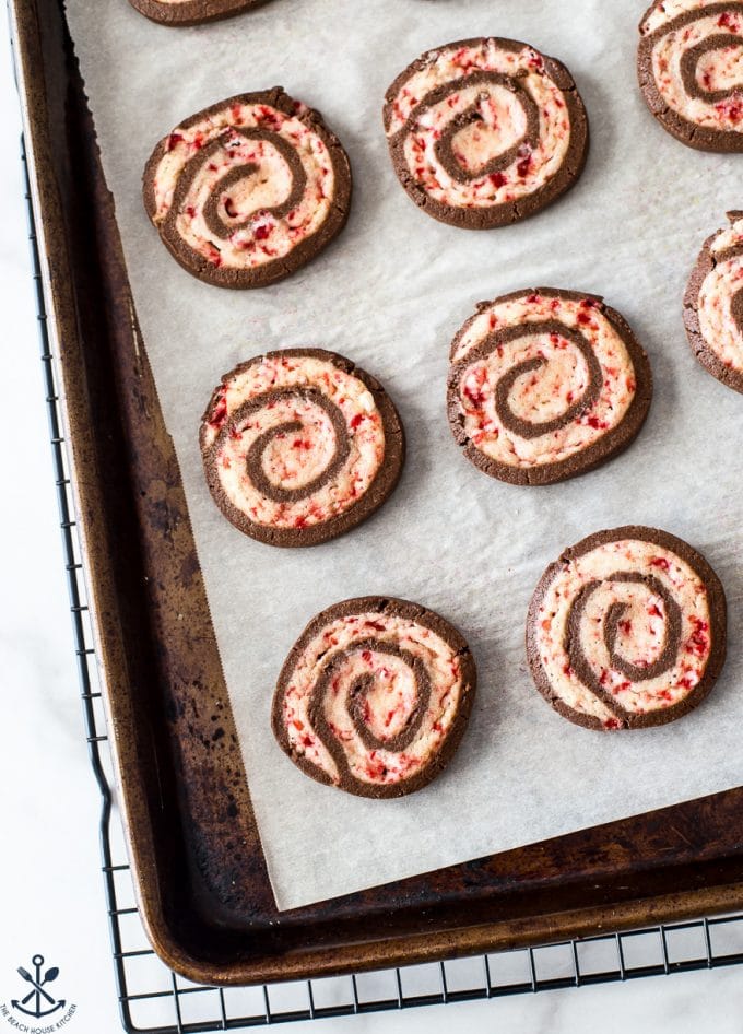 Chocolate Peppermint Pinwheel Cookies - The Beach House Kitchen
