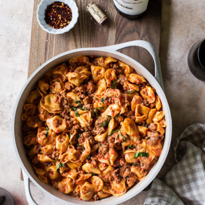 Roasted Red Pepper Tortellini Alfredo with Sausage - The Beach House ...