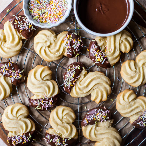 Chocolate Dipped Danish Butter Cookies - The Beach House Kitchen