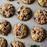 Bakery Style Blueberry Muffins long Pinterest pin