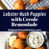 Lobster Hush Puppies with Creole Remoulade long Pinterest pin