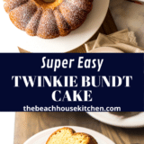 Easy Twinkie Bundt Cake long Pinterest pin