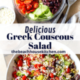 Greek Couscous Salad long Pinterest pin
