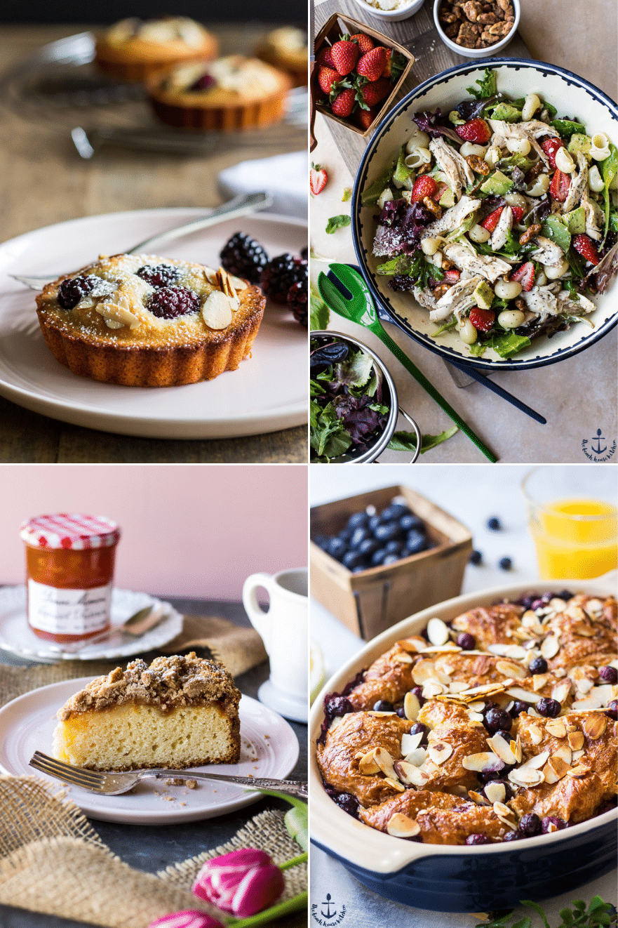 A collage of four spring recipes