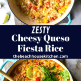 Cheesy Queso Fiesta Rice long Pinterest pin