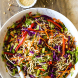 Ramen Noodle Salad with Honey Sesame Dressing long Pinterest pin