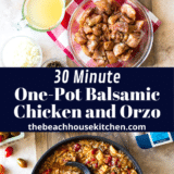 One-Pot Balsamic Chicken and Orzo long Pinterest pin